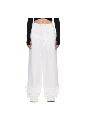 Dion Lee White Eyelet Tie Trousers