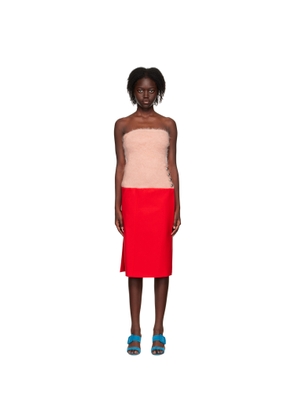 Rabanne Pink & Red Paneled Midi Dress
