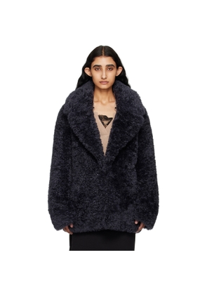 Stella McCartney Navy Short Faux-Shearling Jacket