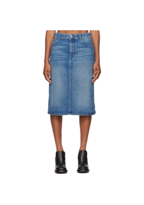 Stella McCartney Blue Snap Denim Midi Skirt