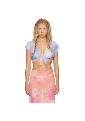 I'm Sorry by Petra Collins SSENSE Exclusive Blue Mimi Wade Edition Holiday Tie Top