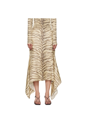 Stella McCartney Beige Tiger Print Midi Skirt