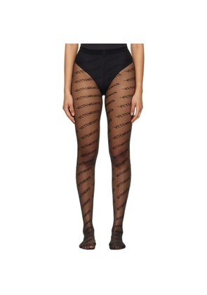 VETEMENTS Black Wolford Edition Monogram Logo Tights