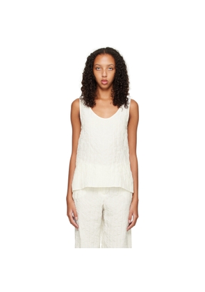 Nina Ricci White Crinkled Tank Top