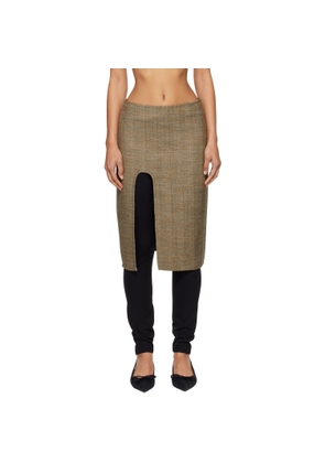 Stella McCartney Beige Side-Slit Tweed Midi Skirt