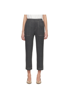 PLEATS PLEASE ISSEY MIYAKE Gray Cotton Denim Trousers