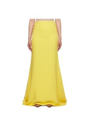 Valentino Yellow Flared Maxi Skirt