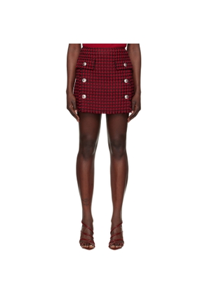 Versace Red & Black Tweed Miniskirt