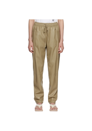 LOW CLASSIC Khaki Jogger Faux-Leather Pants