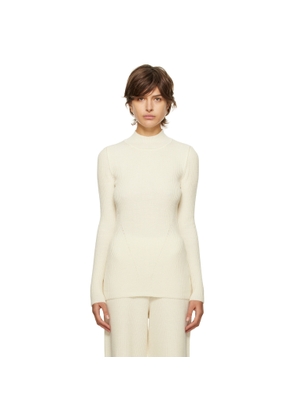 Norba Off-White Cutout Turtleneck