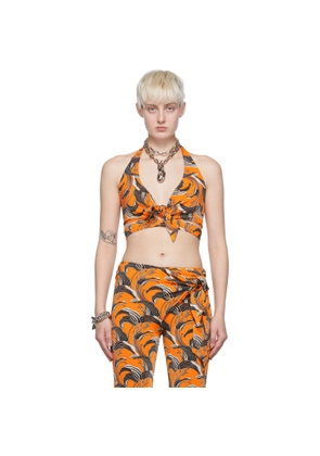 Rabanne Orange Viscose Tank Top