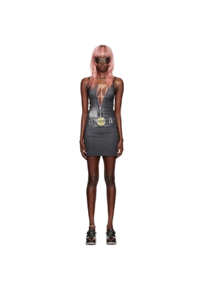 I'm Sorry by Petra Collins SSENSE Exclusive Black Mimi Wade Edition Trompe L'Oeil Minidress