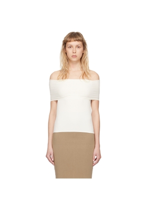 Quira SSENSE Exclusive Off-White Foldover Neck Blouse