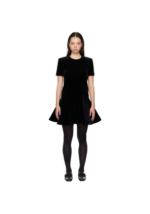 Valentino Black Velvet Silk-Lined Minidress