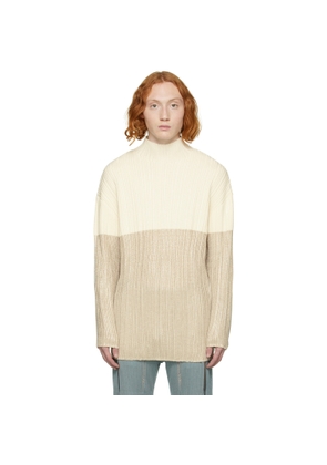 LGN Louis Gabriel Nouchi Off-White Mock Neck Sweater