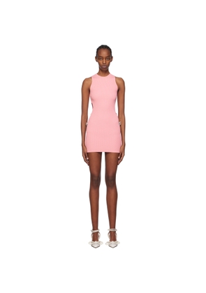 MACH & MACH Pink Crystal-Cut Minidress