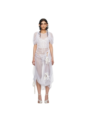 Wed SSENSE Exclusive Off-White Tie Midi Dress