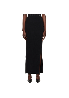 Dion Lee Black Gradient Rib Maxi Skirt