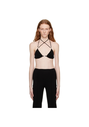 MACH & MACH Black Self-Tie Top