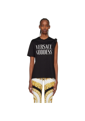 Versace Black 'Goddess' Rolled T-Shirt