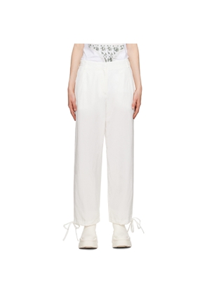 MSGM White Drawstring Trousers