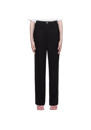 MSGM Black Built-In Boxers Trousers
