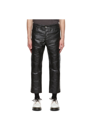 Song for the Mute Black Matelassé Faux-Leather Pants