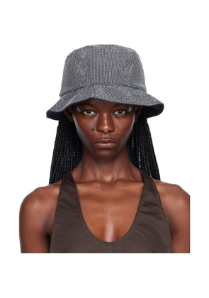 JW Anderson Navy Crystal-Cut Bucket Hat