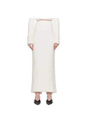 Balenciaga Off-White Tweed Maxi Skirt