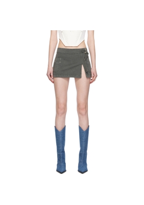 Dion Lee Gray Apron Wrap Denim Miniskirt