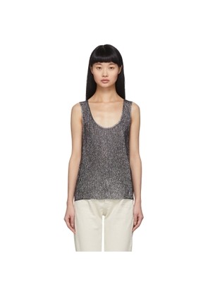 Saint Laurent Silver Lamé Jersey Tank Top