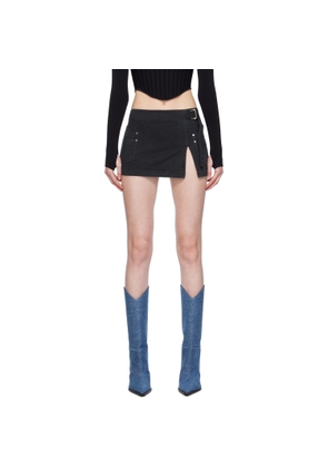 Dion Lee Black Apron Wrap Denim Miniskirt