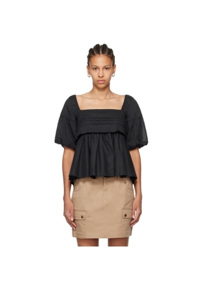 Staud Black Darla Blouse