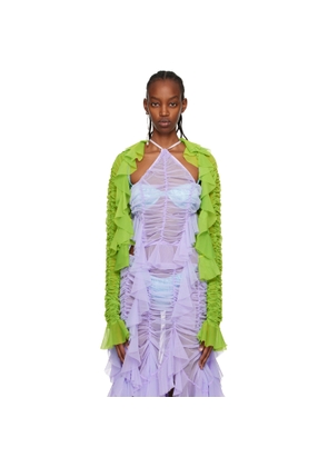 Ester Manas Green Ruched Cardigan