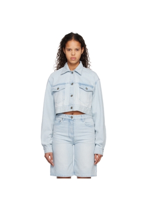 System Blue Cropped Denim Jacket