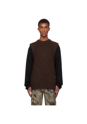 We11done Brown Sleeveless Sweater
