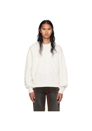 We11done White Wide Neck Hoodie