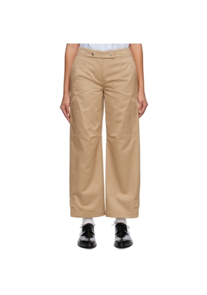 System Beige Press-Stud Trousers