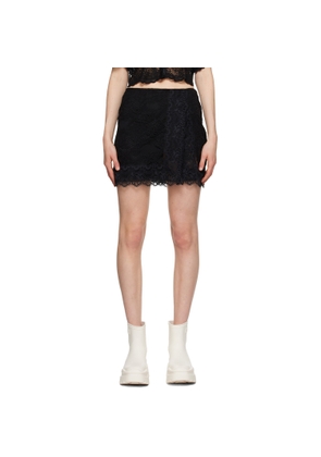 MSGM Black Scalloped Miniskirt
