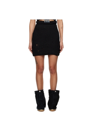 JW Anderson Black Distressed Miniskirt