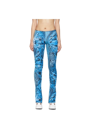 Blumarine Blue Snake Leggings