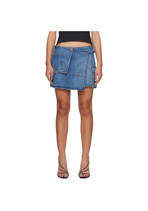 MSGM Blue Cargo Denim Miniskirt
