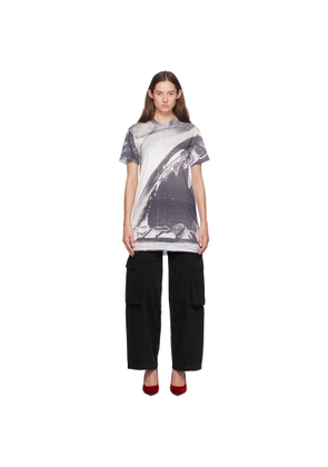 GCDS Gray & White Morso Tee Minidress