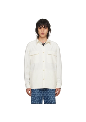 Valentino Off-White Spread Collar Shirt