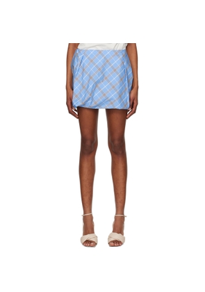 MSGM Blue Check Miniskirt