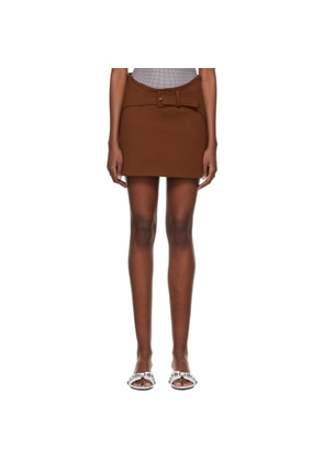 Anne Isabella Brown Viscose Mini Skirt