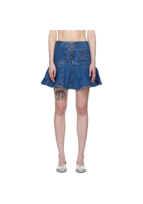 Edward Cuming Blue Godet Denim Miniskirt