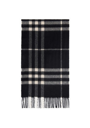 Burberry Black Check Cashmere Scarf