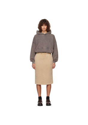 We11done Gray & Brown Layered Hoodie Midi Dress