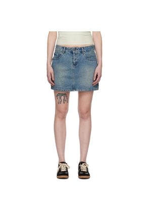 WYNN HAMLYN Indigo Washed Denim Miniskirt
